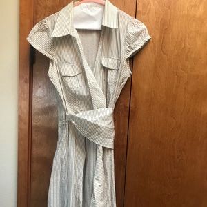 Zara Basic Striped Sash dress